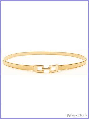 Skinny Metal Waist Belt Elastic Stretch Chain Dress Belt for Women